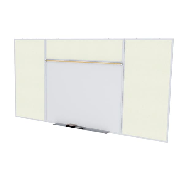 Combo Whiteboard/Bulletin, Mag Por/Vnyl, Styl E, 4 ft H x 12 ft W, Ivory